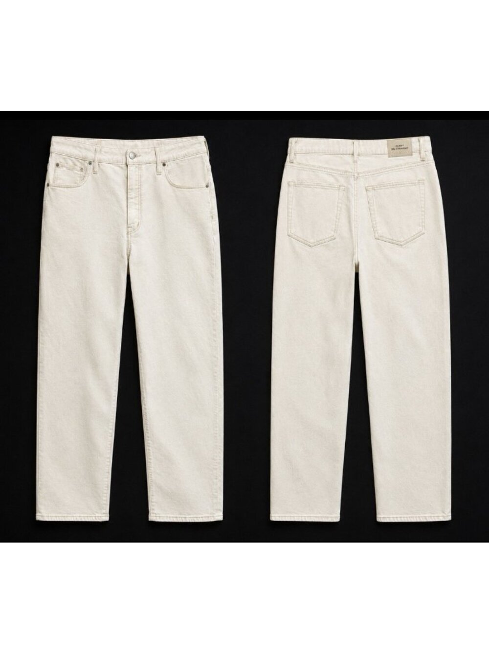 Madewell Curvy 90s Straight Jeans Size 33 Off White Ivory Sz 33 (actual 35x30)